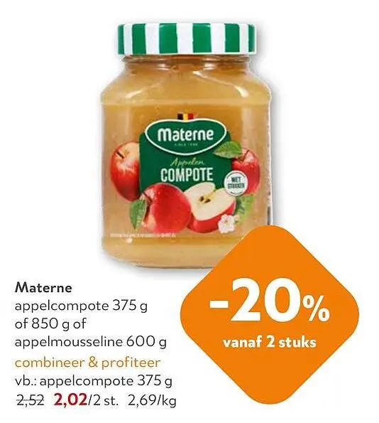 Promotie: Materne appelcompote of appelmousseline 