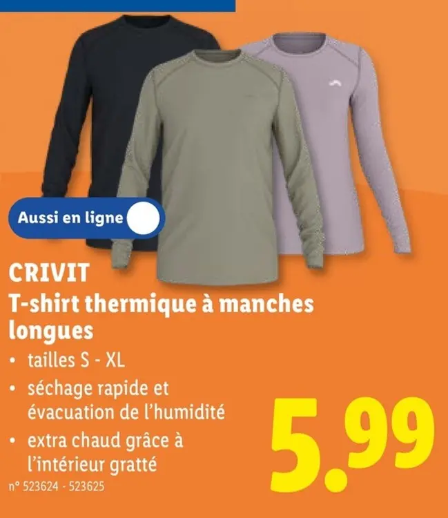 Offre: T-shirt thermique à manches longues