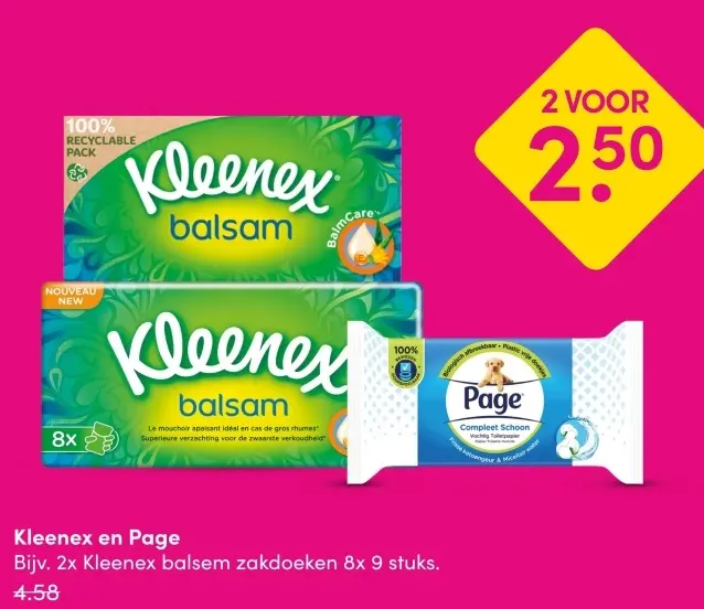 Aanbieding: Kleenex en Page