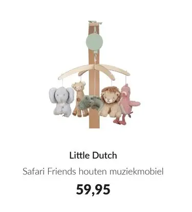 Aanbieding: Safari Friends houten muziekmobiel