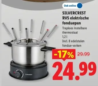 Aanbieding: RVS elektrische fonduepan
