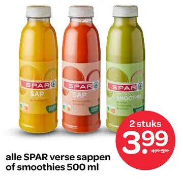 Aanbieding: SPAR verse sappen of smoothies
