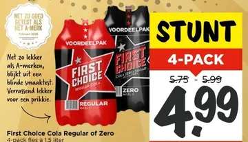 Aanbieding: First Choice Cola Regular of Zero