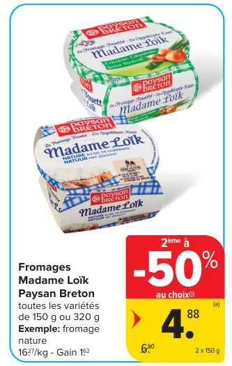Offre: Fromages Madame Loïk
