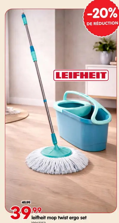 Offre: leifheit mop twist ergo set