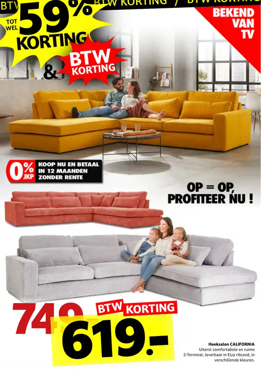 Promotie: Hoeksalon CALIFORNIA