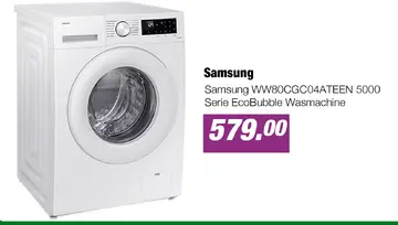Aanbieding: Samsung WW80CGC04ATEEN 5000 Serie EcoBubble Wasmachine