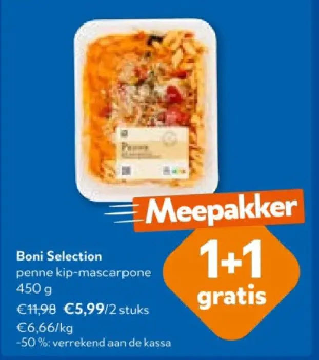Promotie: penne kip-mascarpone