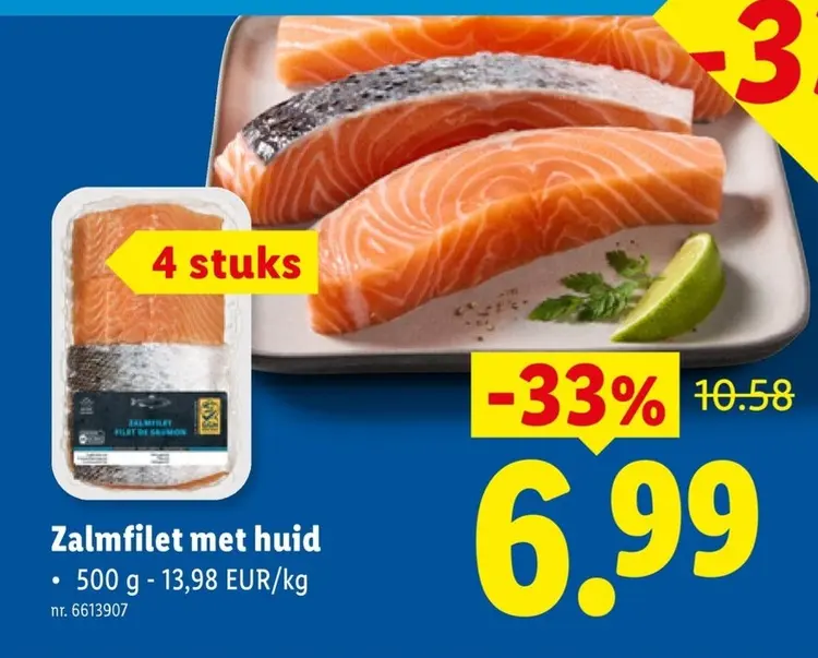 Promotie: Zalmfilet met huid