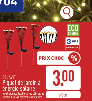 Offre: Piquet de jardin à énergie solaire