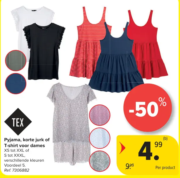 Promotie: Pyjama, korte jurk of T-shirt voor dames