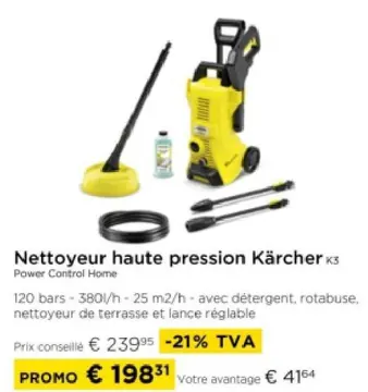 Offre: Nettoyeur haute pression Kärcher K3 Power Con