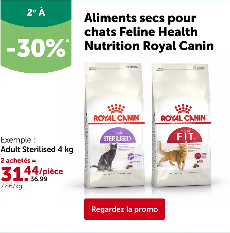 Offre: Aliments secs pour chats Feline Health Nutrition