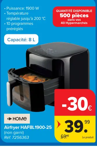 Offre: Airfryer HAF8L1900-25