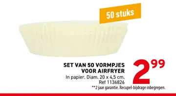 Aanbieding: SET VAN 50 VORMPJES VOOR AIRFRYER