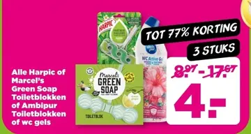 Aanbieding: Alle Harpic of Marcel's Green Soap Toiletblok