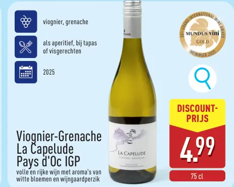 Promotie: Viognier-Grenache La Capelude Pays d'Oc IGP