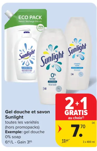 Offre: Gel douche et savon