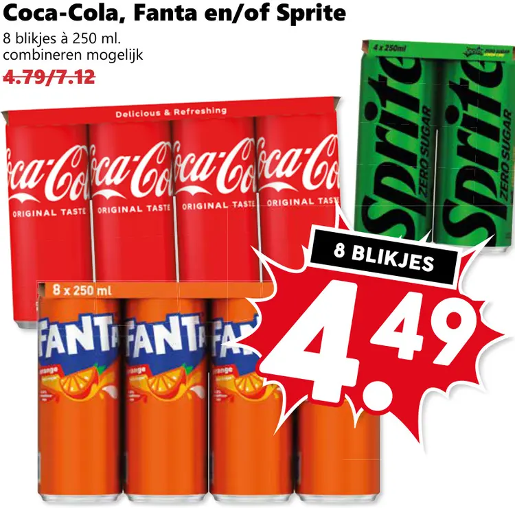 Aanbieding: Coca-Cola, Fanta en/of Sprite