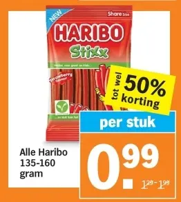 Aanbieding: Alle haribo 135-160 gram