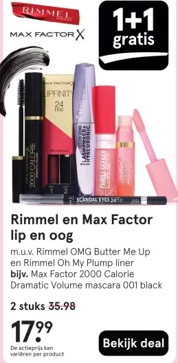 Aanbieding: Rimmel en Max Factor lip en oog