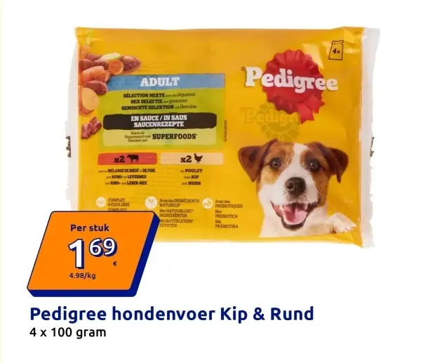 Aanbieding: Pedigree hondenvoer Kip & Rund