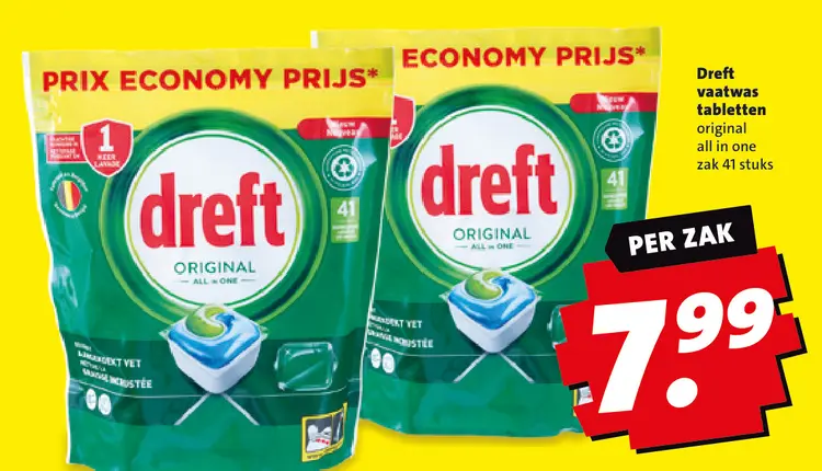Aanbieding: Dreft vaatwas tabletten original all in one