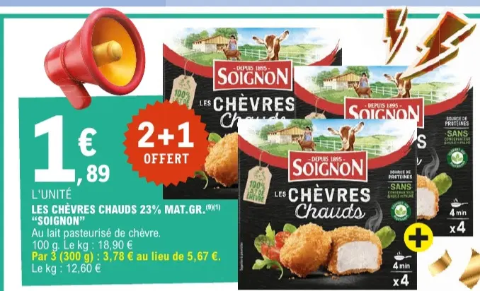 Offre: Les chèvres chauds 23% mat.gr.
