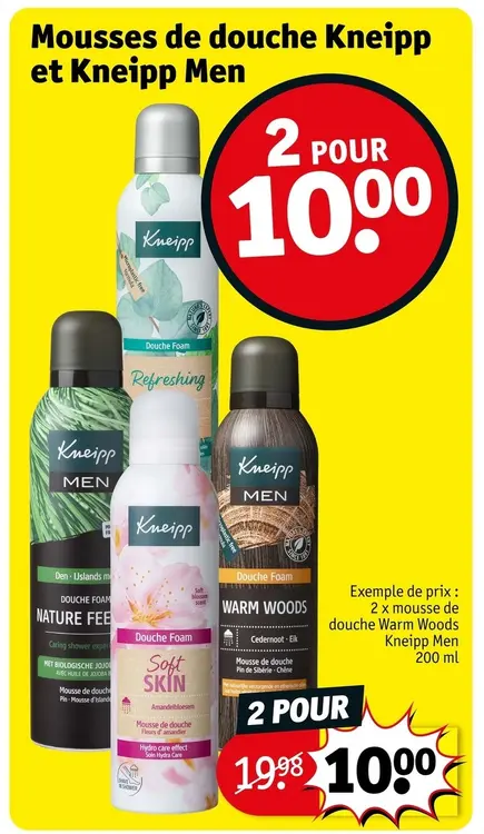 Offre: Mousses de douche Kneipp et Kneipp Men