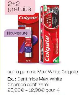 Offre: Dentifrice Max White Charbon actif