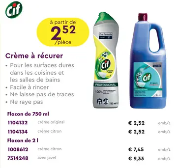 Offre: Crème à récurer