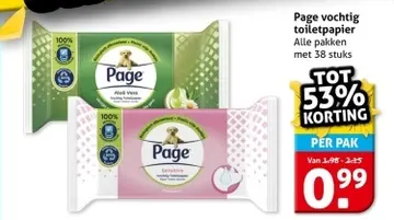 Aanbieding: Page vochtig toiletpapier