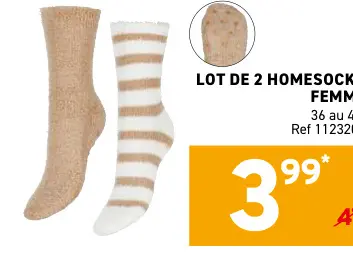 Offre: Lot de 2 homesocks femme
