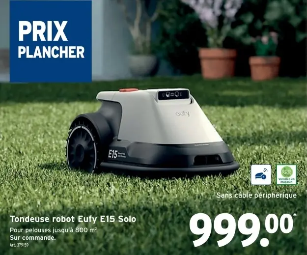 Offre: Tondeuse robot Eufy E15 Solo