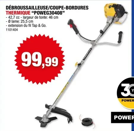 Offre: Powerplus EG POWEG30408 débroussailleuse thermique 42,7cc