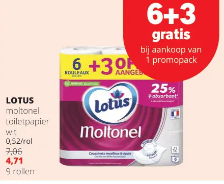 Promotie: Moltonel toiletpapier wit