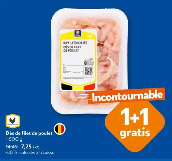 Offre: Dés de filet de poulet