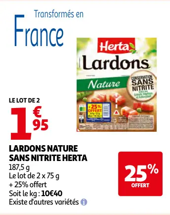 Promotie: Lardons nature sans nitrite