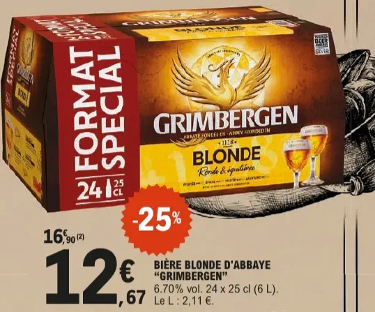 Offre: Bière blonde d'abbaye