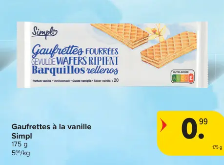 Offre: Gaufrettes à la vanille