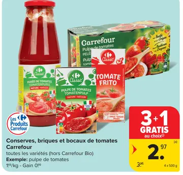 Offre: Conserves, briques et bocaux de tomates