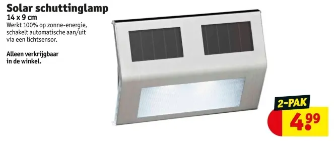 Promotie: Solar schuttinglamp