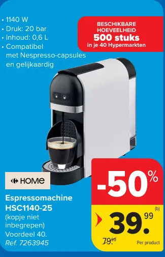 Promotie: Espressomachine HSC1140-25