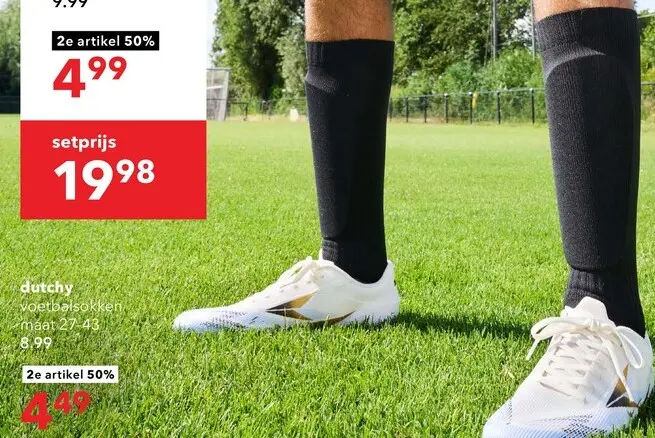 Aanbieding: Dutchy 2 paar Dutchy voetbalsokken zwart