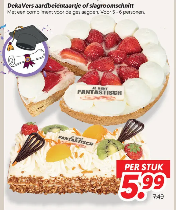 Aardbeientaartje of slagroomschnitt