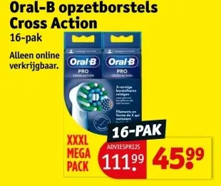 Aanbieding: Oral-B opzetborstels Cross Action