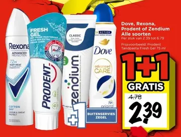 Aanbieding: Dove, Rexona, Prodent of Zendium alle soorten