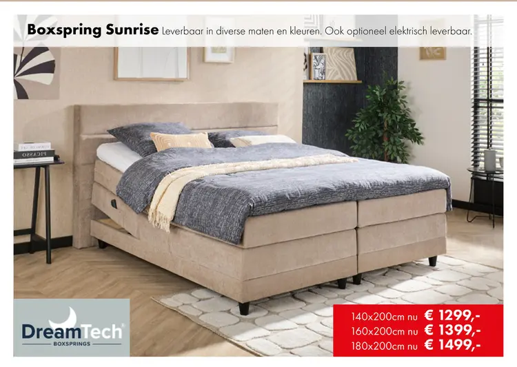 Promotie: Sunrise boxspring taupe