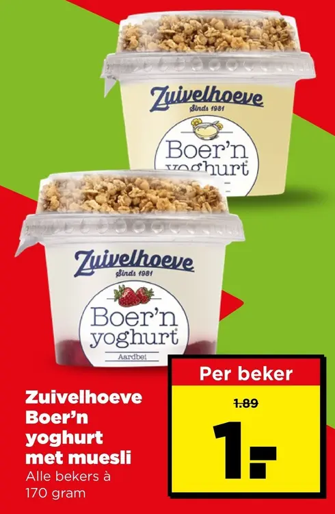 Aanbieding: Boer'n yoghurt met muesli