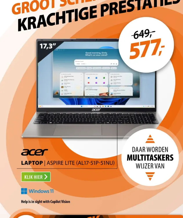 Aanbieding: Aspire lite (al17-51p-51nu)